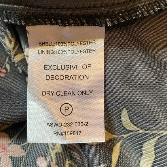 90s Y2k Women’s Black Floral Satin  Coquette Whimsigoth Midi Slip Dress XXS NWT - Picture 9 of 11